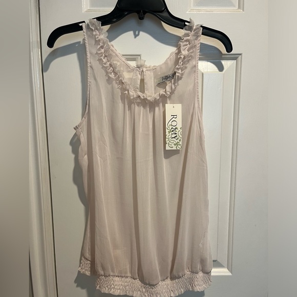 Sheer Top with Ruffle. - Picture 1 of 5